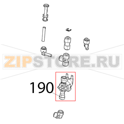 Elettrovalvola H2O, con check valv Unox XVC 1005EP Elettrovalvola H2O, con check valv Unox XVC 1005EPЗапчасть на деталировке под номером: 190