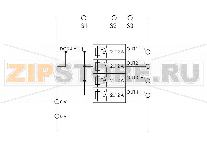 electronic circuit breaker; 4-channel; 24 VDC input voltage; adjustable 2 … 12 A; active current limitation; communication capability Wago 787-1664/212-1000 Features:Space-saving ECB with four channelsNominal current: 2 … 12 A (adjustable for each channel via sealable selector switch)Active current limitation Switch-on capacity > 50000 ?F per channelOne illuminated, three-colored button per channel simplifies switching (on/off), resetting, and on-site diagnosticsTime-delayed switching of channelsTripped message (group signal)Status message for each channel via pulse sequenceRemote input resets tripped channels or switches on/off any number of channels via pulse sequence...