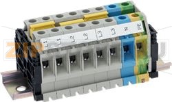 Terminal strip, 16 mm²   2 x L1-L3,N,PE 