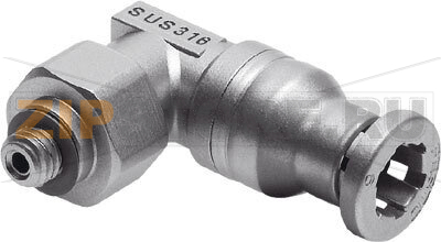 Штуцер угловой с цанговым зажимом и резьбой Festo CRQSL-M5-6 