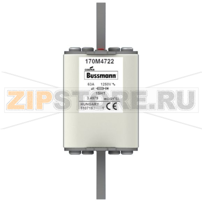 Предохранитель, 63 A, AC 1250 В, 100 кА, size 1, 53x63x135 мм, aR, IEC Eaton FUSE 63A 1250V 1SH 