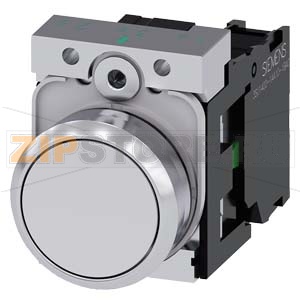 КНОПКА, 22MM, КРУГЛАЯ, МЕТАЛЛИЧЕСКАЯ ГЛЯНЦЕВАЯ, БЕЛАЯ, ПЛОСКАЯ КНОПКА, КОНТАКТЫ МГНОВЕННОГО ДЕЙСТВИЯ, С ДЕРЖАТЕЛЕМ, 1NO, ВИНТОВЫЕ КЛЕММЫ, С ГРАВИРОВКОЙ ЛАЗЕРОМ, UPPER CASE Siemens 3SU1150-0AB60-1BA0-Z&amp;nbsp;Y11 