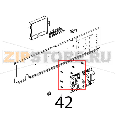 Supporto per scheda 24POT98 Unox XBC 404 Supporto per scheda 24POT98 Unox XBC 404Запчасть на деталировке под номером: 42