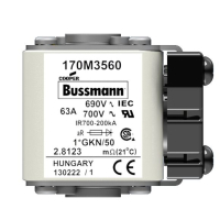 Предохранитель, 63 A, AC 690 В, 200 кА, size 1, 45x59x51 мм, aR, IEC UL Eaton FUSE 63A 690V 1*