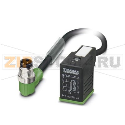 Кабель для датчика / исполнительного элемента Phoenix Contact SAC-3P-M12MR/1,5-PUR/BI-1L-S 3-полюсн., PUR/ПВХ, черный RAL 9005, Штекеры угловой M12, А-кодирование, к Штекер типа BI для электромагнитного клапана (11 мм), с помощью 1 светодиод, подключение с помощью Диод Зенера, Длина кабеля: 1,5 м.Минимальный заказ: 1 шт.Упаковка: 1 шт.