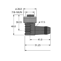 Кабель питания PUR Turck WKM43-2-RSM43