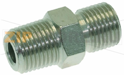 ПАТРУБОК Ø 1/8"M - 1/8"M, НИКЕЛИРОВАННАЯ ЛАТУНЬ 
