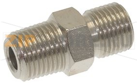 ПАТРУБОК Ø 1/8&quot;M - 1/8&quot;M, НИКЕЛИРОВАННАЯ ЛАТУНЬ 