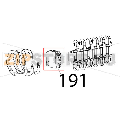 Morsetto di terra UL 125 A per bar Unox XBC 1005E Morsetto di terra UL 125 A per bar Unox XBC 1005EЗапчасть на деталировке под номером: 191