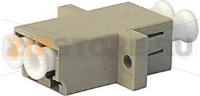 Hyperline FA-P11Z-DLC/DLC-N/WH-BG Оптический проходной адаптер LC/PC-LC/PC, MM, duplex, корпус пластиковый, бежевый, белые колпачки