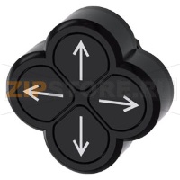 Четырехкнопочный выключатель, 22 мм, кругл., пластмасса, цвет: черный, кнопки, плоск., символ: стрелка  влево, вправо, вверх и вниз Siemens 3SU1000-3FB11-0AU0