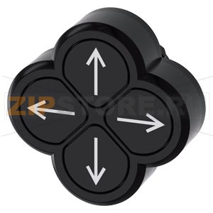 Четырехкнопочный выключатель, 22 мм, кругл., пластмасса, цвет: черный, кнопки, плоск., символ: стрелка  влево, вправо, вверх и вниз Siemens 3SU1000-3FB11-0AU0 