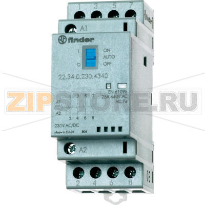 Контактор модульный 12 V (DC), 12 V (AC), 25 A Finder 22.34.0.012.4340 