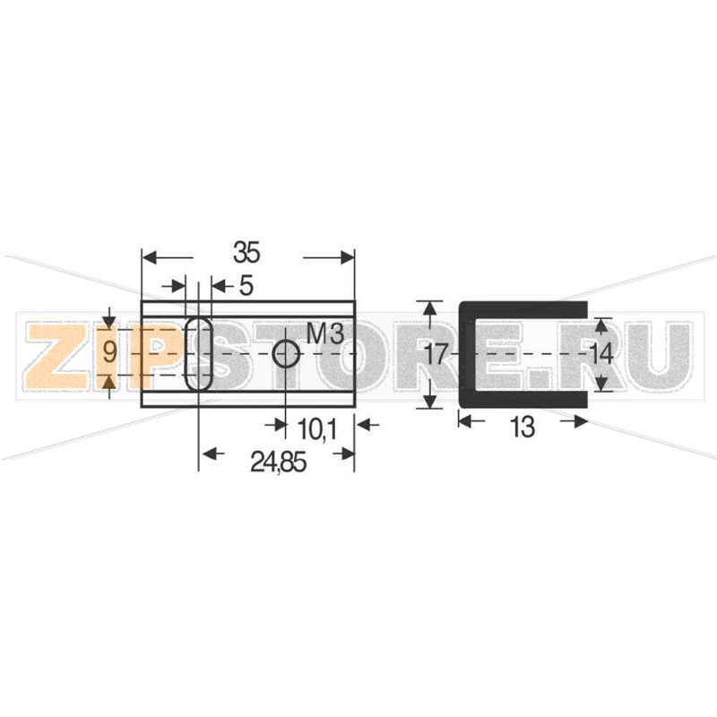 Радиатор мини 17 K/Вт, 17х13х35 мм, для ТО 220 Fischer Elektronik SK 13/35SA-220 