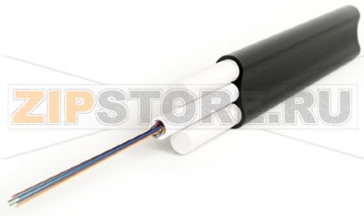 Hyperline FO-STF-OUT-9S-4-PE-BK Кабель волоконно-оптический 9/125 (SMF-28 Ultra) одномодовый, плоский, 4 волокна, со стеклопластиковыми прутками, волокна в оптическом модуле с гидрофобным гелем (loose tube), внешний, 0.8кН, PE, -50°С - +70°С, черный 