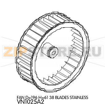 Fan D=196 H=61 38 Blades stainless Unox XVC 704 Fan D=196 H=61 38 Blades stainless Unox XVC 704Запчасть на деталировке под номером: 93Название запчасти на английском языке: Fan D=196 H=61 38 Blades stainless Unox XVC 704
