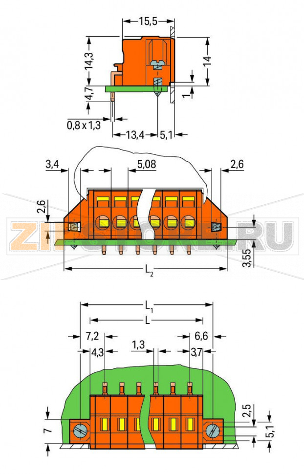 Клемма на печатную плату; 2,5 мм; Шаг контактов 5,08 мм; 12-пол.; CAGE CLAMP®; зажимное кольцо; 2,50 mm; оранжевые Wago 231-642/023-000 Клеммы для сквозного монтажа с зажимом CAGE CLAMP®, приводимым в действие при помощи отверткиФиксирующие фланцы для монтажа на печатную плату или на переднюю панель – может либо быть скрытым в корпусе, либо выступатьИсполнения с фиксирующими фланцами доступны по требованию заказчика...