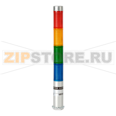 Колонна сигнальная c СИД модулем, светодиодная, алюминиевая, компактная, Ø: 25 мм, режим работы: постоянное/мигающее свечение Autonics PLDS-402-RYGB 