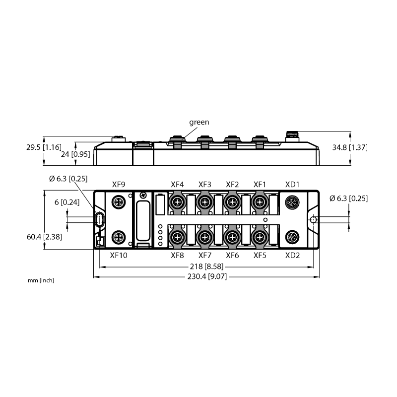 Ethernet-коммутатор управляемый, 8 портов 100 Мбит, 2 порта 1 Гбит Turck TBEN-LL-SE-M2 