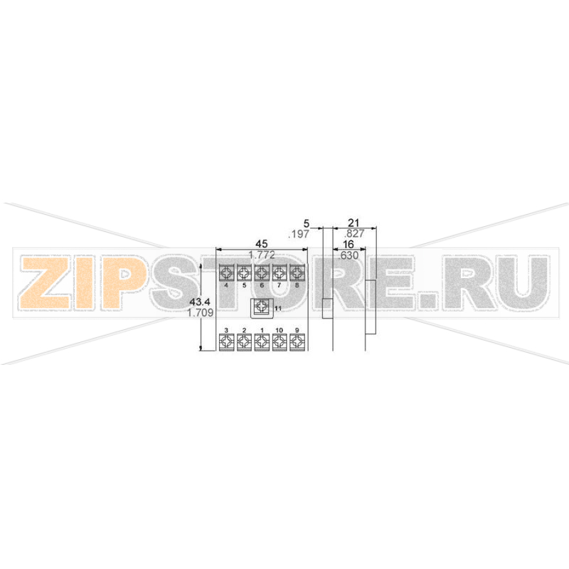Разъем 11-контактный для реле, 1 шт Panasonic AT78051J 