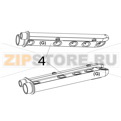 Braccio lavaggio risciacquo Elettrobar Fast 161 DP Braccio lavaggio risciacquo Elettrobar Fast 161 DPЗапчасть на деталировке под номером: 4