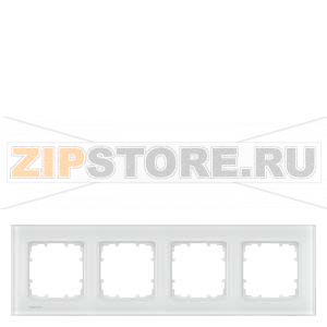 DELTA MIRO РАМКА 4-МЕСТН. СТЕКЛО БЕЛОЕ Siemens 5TG1204-1 