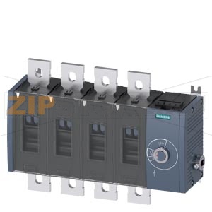 Разъединитель 1000A, типоразмер 4, 4-пол.бок.привод справа баз.блок без ручки плоские клеммы Siemens 3KD5044-0QE40-0 