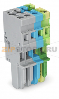 1-проводниковая розетка; 4 mm; 4-пол.; 4,00 mm; серые, синие, желто-зеленые Wago 769-104/000-038