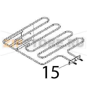 Heating el. 2700 W, 230 V Angelo Po 1G1PE1EV Heating el. 2700 W, 230 V Angelo Po 1G1PE1EVЗапчасть на деталировке под номером: 15