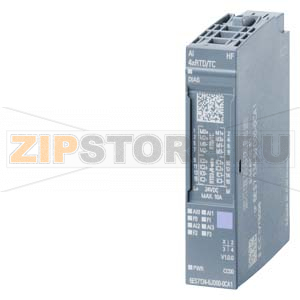 SIMATIC ET 200SP, МОДУЛЬ АНАЛОГОВОГО ВВОДА, AI 4XRTD/TC HF, ТЕРМОПАРЫ/ТЕРМОСОПРОТИВЛЕНИЯ, С УЛУЧШЕННЫМИ ХАРАКТЕРИСТИКАМИ, ДЛЯ УСТАНОВКИ НА БАЗОВЫЕ БЛОКИ ТИПА A0, A1, ЦВЕТОВОЙ КОД CC00, ДИАГНОСТИКА КАНАЛОВ, 16 БИТ, +/-0,1%, 2-/3-/4-ПРОВОДНОЕ ПОДКЛЮЧЕНИЕ Si 