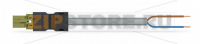 pre-assembled connecting cable; Eca; Plug/open-ended; 2-pole; Cod. B; Control cable 2 x 1.0 mm; 3 m; 1,00 mm; light green Wago 771-8992/205-305