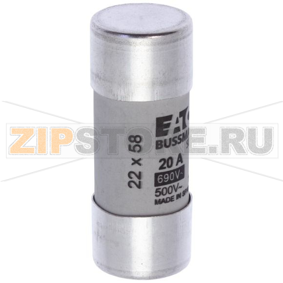 Предохранитель, 20 A, AC 690 В, 80 кА, 22x58 мм, gL/gG, IEC Eaton CYLINDRICAL FUSE 22x58 20A GG 