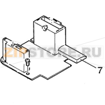 Держатель рулона этикеток TSC TTP-243E Plus Держатель рулона этикеток для принтера TSC TTP-243E PlusЗапчасть на сборочном чертеже под номером: 7Количество запчастей в комплекте: 1Название запчасти TSC на английском языке: Label Roller Mount