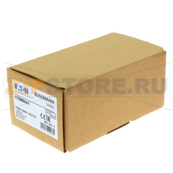 Предохранитель, 1250 A, AC 1000 В, 125 кА, DIN 3, 74x90x139 мм, aR, DIN, IEC Eaton FUSE 1250A 1 