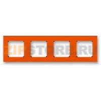 Рамка четырехместная, оранжевый/дымчатый чёрный ABB 2CHH015040A6066