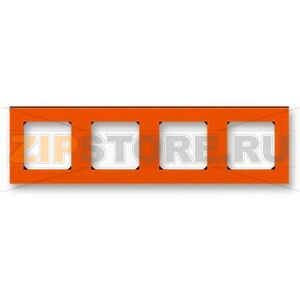 Рамка четырехместная, оранжевый/дымчатый чёрный ABB 2CHH015040A6066 