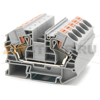 Клемма проходная Push-in, серая CHIKU RPV 16 