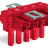 T-distribution connector; 5-pole; Cod. P; 1 input; 2 outputs; outputs on both sides; 3 locking levers; for flying leads; red Wago 770-922 - T-distribution connector; 5-pole; Cod. P; 1 input; 2 outputs; outputs on both sides; 3 locking levers; for flying leads; red Wago 770-922