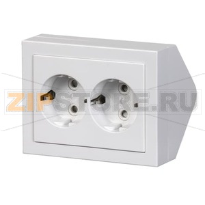 Розетка двойная, угловая, белая ABB 2TKA00001610 