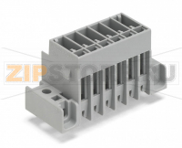 Вилка THT; 1.0 x 1.0 mm solder pin; прямые; зажимное кольцо; Шаг контактов 5 мм; 6-пол.; серые Wago 769-636/007-000