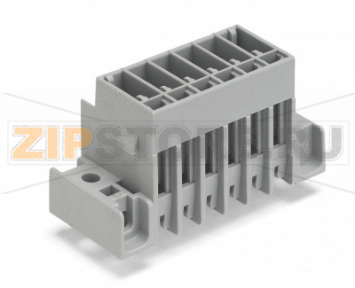 Вилка THT; 1.0 x 1.0 mm solder pin; прямые; зажимное кольцо; Шаг контактов 5 мм; 6-пол.; серые Wago 769-636/007-000 