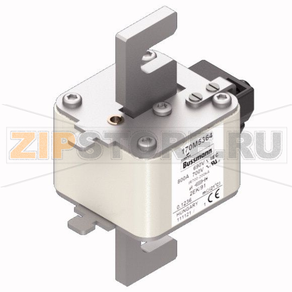 Предохранитель, 800 A, AC 690 В, 200 кА, size 2, 61x77x126 мм, aR, IEC UL Eaton FUSE 800A 690V 