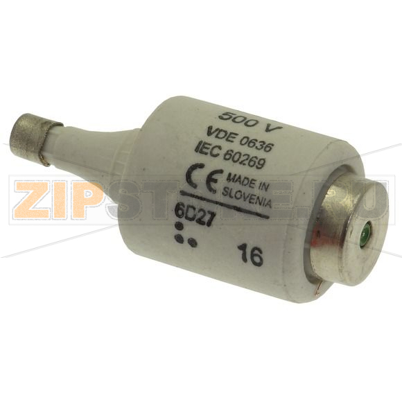 Предохранитель, 6 A, AC 500 В, 100 кА, D2, gL/gG, IEC с задержкой Eaton FUSE-D2 6A T GL/GG 500VAC 