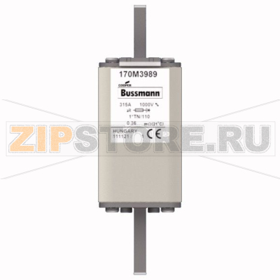 Предохранитель, 315 A, AC 1000 В, 150 кА, DIN 1, 43x61x138 мм, aR, DIN, IEC Eaton FUSE 315A 100 