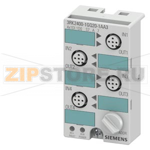 AS-INTERFACE КОМПАКТН.МОДУЛЬ K45, A/B SLAV,E (SPEC. 3.0), IP67, DIGITAL, 4X(1DI/1DO), MAX. 200MA ДЛЯ ALL I/O IN TOTAL MOUNTING PLATE 3RK19012EA00 ИЛИ 3RK19012DA00 ДО BE ORDEКРАСН. SEPARATELY Siemens 3RK2400-1GQ20-1AA3 