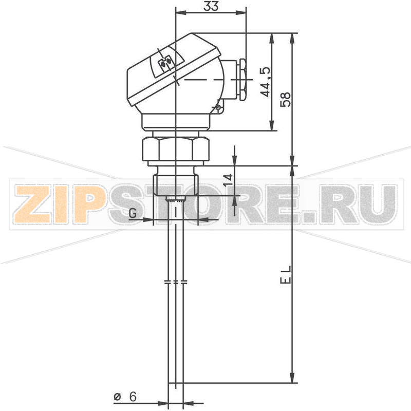 Датчик температуры, тип: Pt100, от -50 до 400°C, 6 мм, 1 шт JUMO 902030/10-402-1003-1-6-250-104/000 