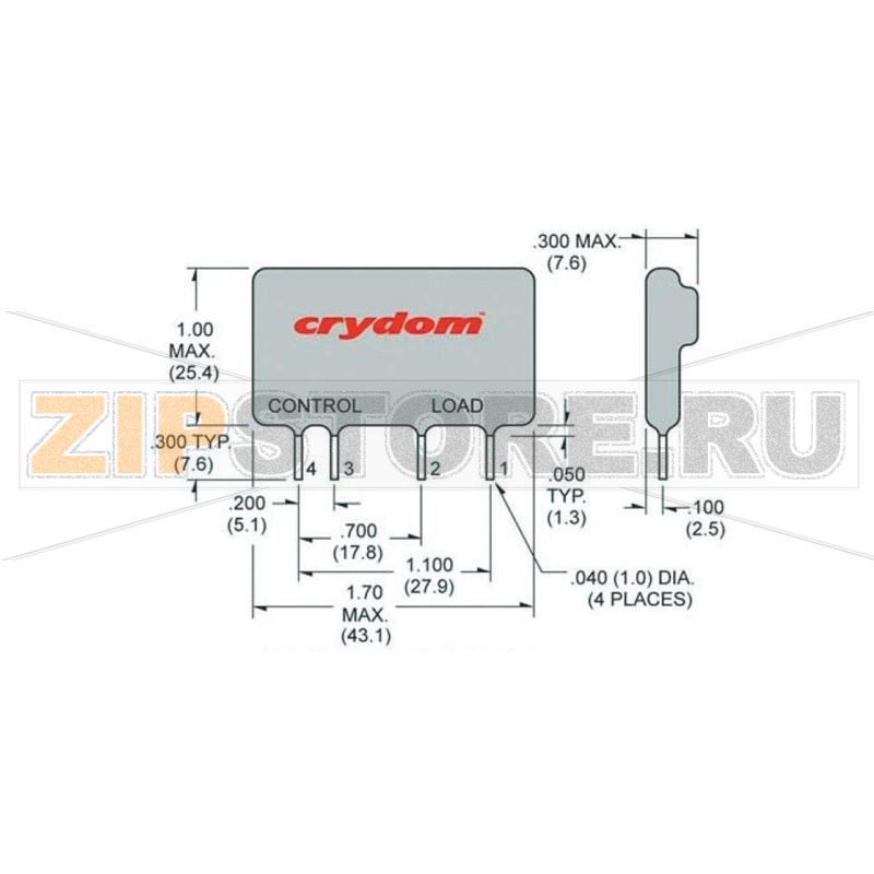 Реле твердотельное 5 А, 660 В/AC, 1 шт Crydom CX480D5 