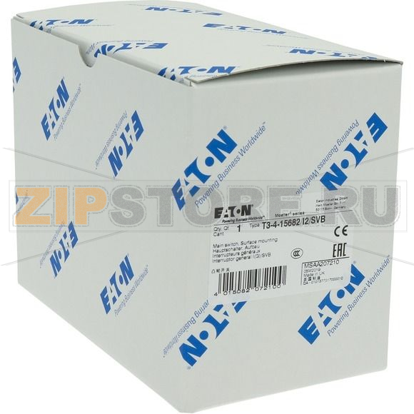 Выключатели главные, T3, 32 A, 4 модуля, 6-полюсн Eaton T3-4-15682/I2/SVB 