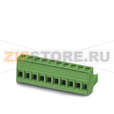 Вилочная часть Phoenix Contact MSTB 2,5/13-ST-5,08 Номинальный ток: 12 А, Расчетное напряжение (III/2): 320 В, Полюсов: 13, Размер шага: 5,08 мм, Технология подключения: Винтовые зажимы, Цвет: зеленый, Поверхность контакта: олово.Минимальный заказ: 50 шт.Упаковка: 50 шт.