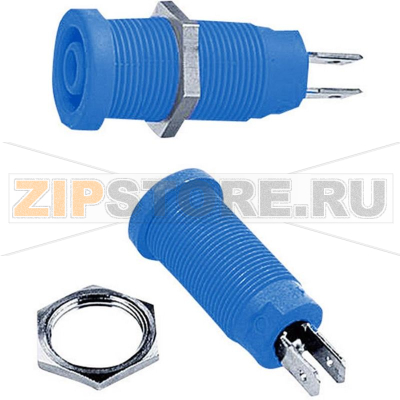 Розетка лабораторная, Ø контакта: 4 мм, синяя, 1 шт Stäubli XEB-1R 